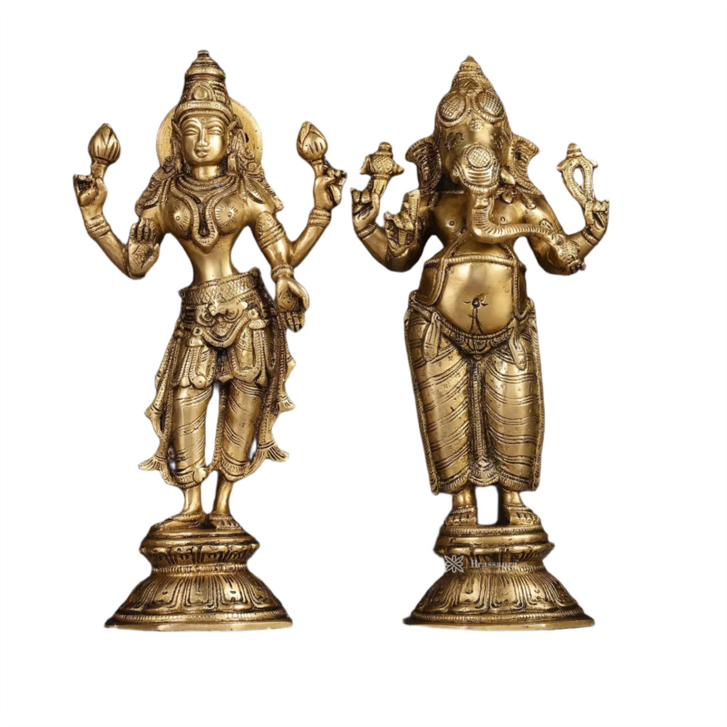 Brass Artistic Lakshmi Ganesh Weight 9 kg & Height 10 Inch