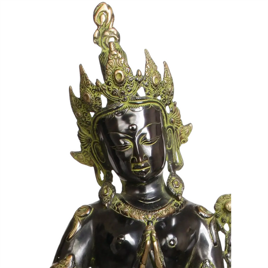 Estátua Brassaura® Deusa Tara em Latão | Altura 77,5 cm e Peso 8,50 kg