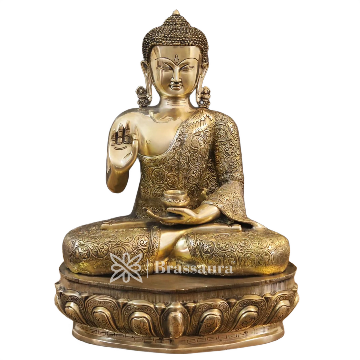 Brass Buddha For Home And Décor Weight 22.78 Kg Height 21 Inch