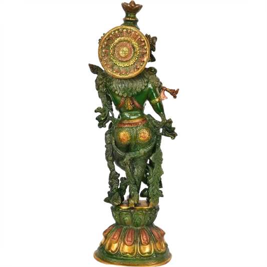 Brassaura® Brass Krishna Statue | Height 24.02 Inches & Weight 11.40 kg