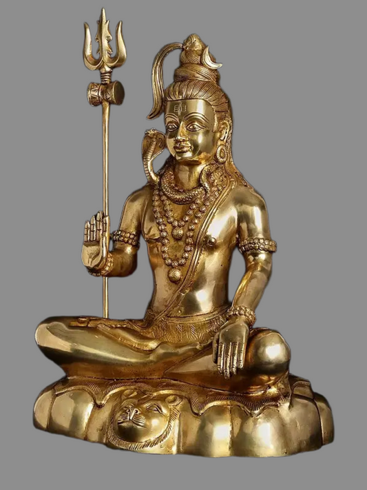 Brassaura® ब्रास शिव प्रतिमा | ऊंचाई 18 इंच और वजन 11.57 किलोग्राम