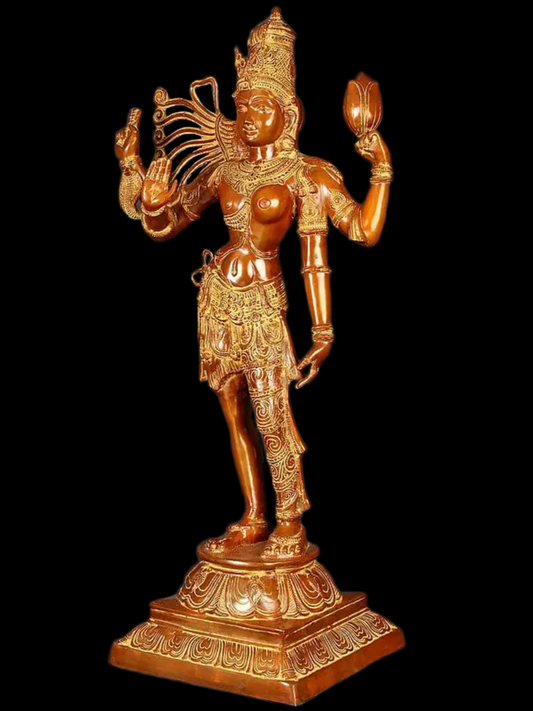 Brassaura® Brass Ardhanarishwara Statue | Height 38.5 Inches & Weight 26.28 kg