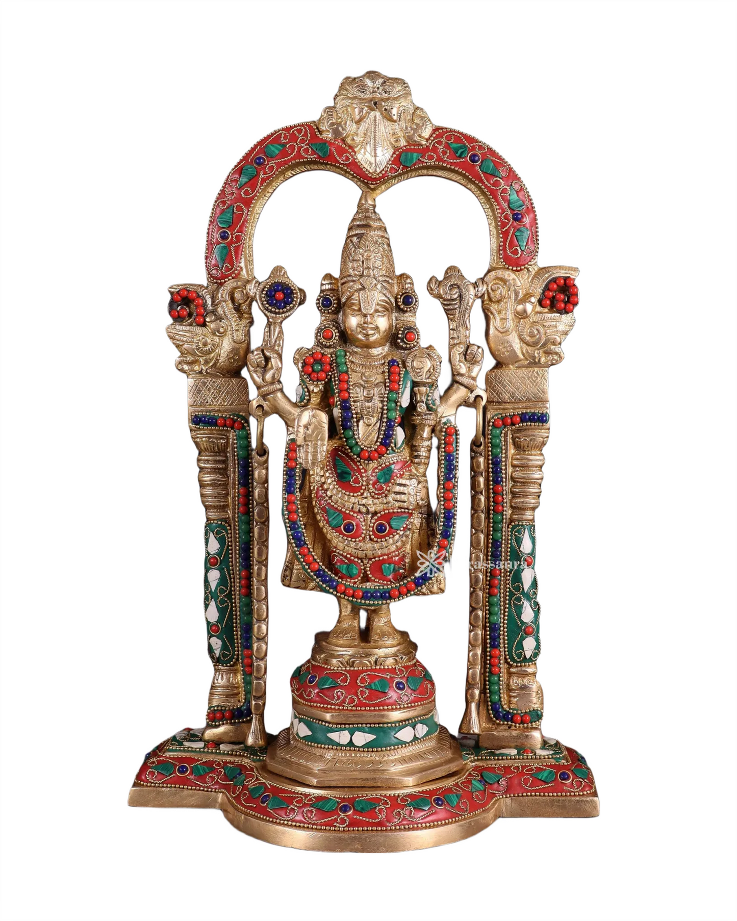Brass Gem Stone Work Balaji Idol For Home Decor Height 14 Inch & Weight 5.6 Kg