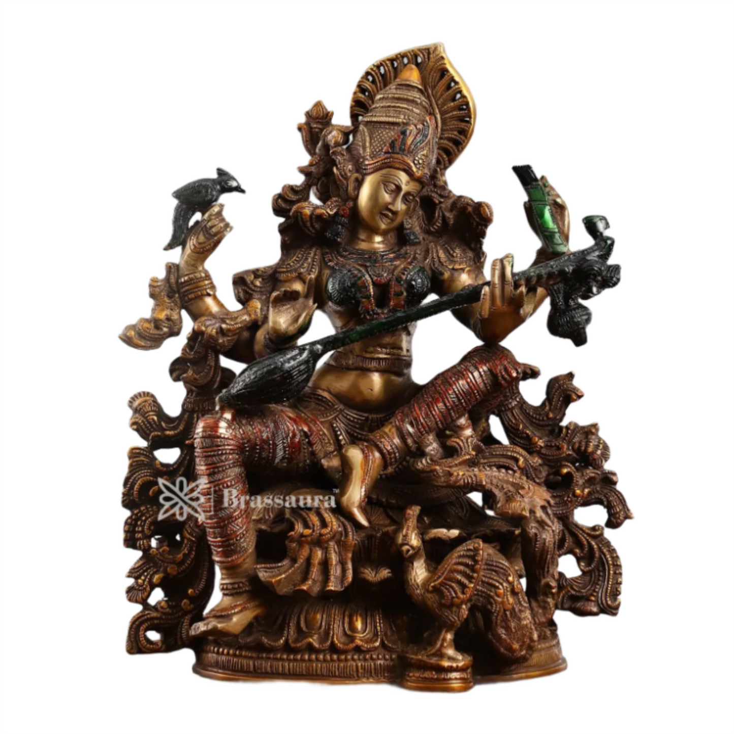 Brass Saraswati Idol for Home and Decor Height 16 Inches & Weight 18 Kgs