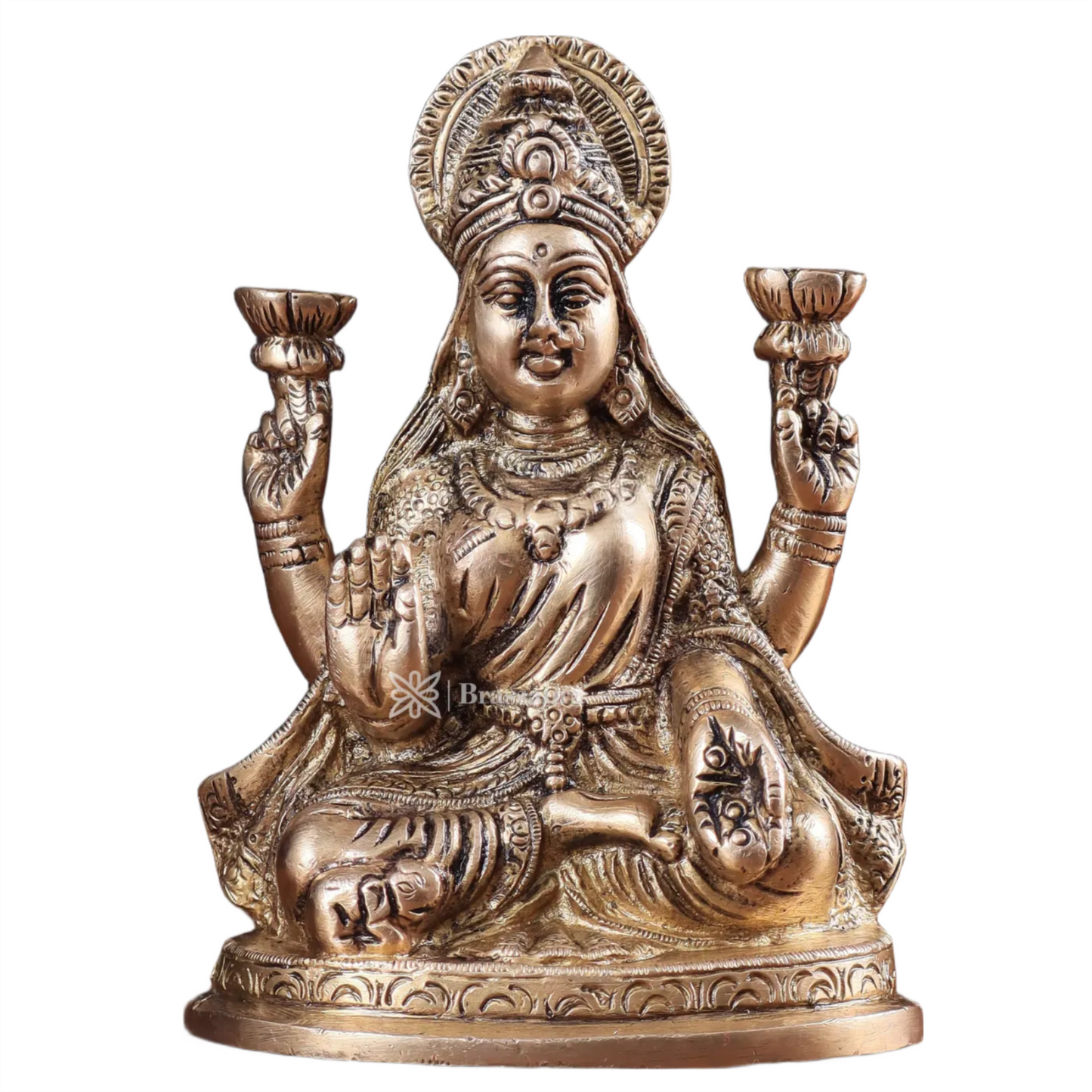 Brass Laxmi Idol for Home and Decor Height 6 Inches & Weight 1.3 Kgs