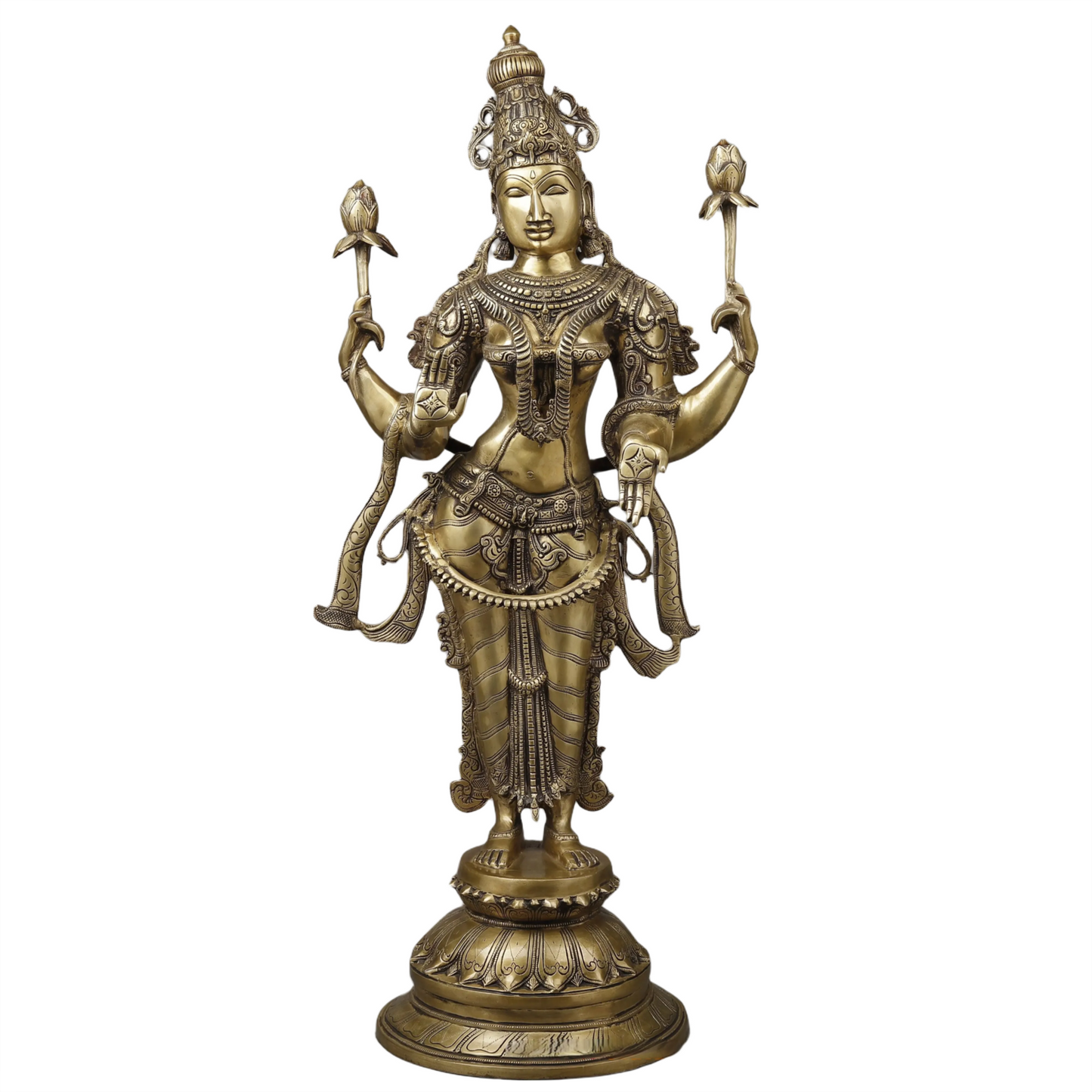 Brass Laxmi Idol for Home and Decor Height 39.5 Inches & Weight 32.25 Kgs