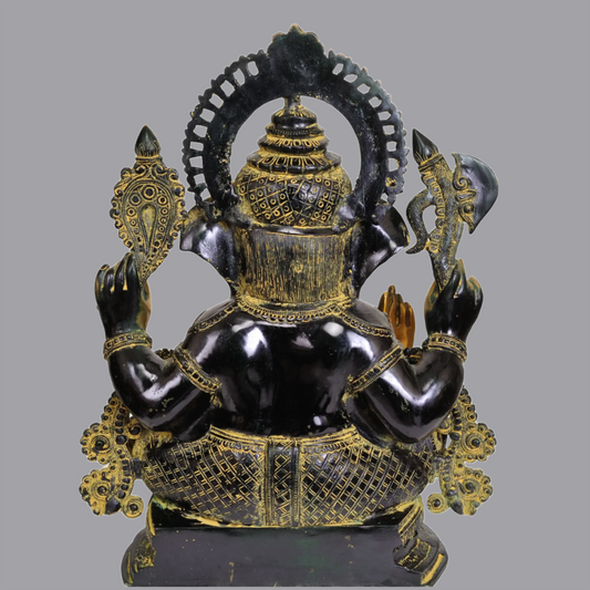 Brassaura™ 19" Ashirwad Ganesha in Brass | Height 19 Inches | Weight 23.30 kgs