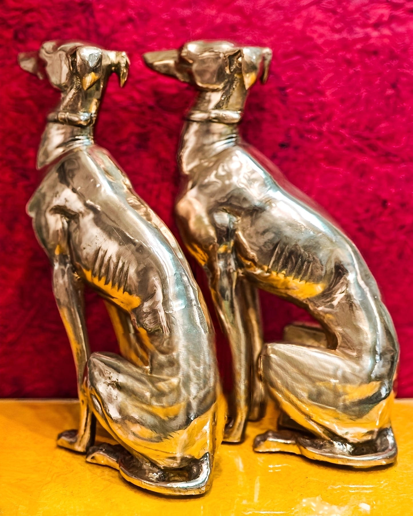 Brassaura™ Brass Dog Statue Pair – Height 23 Inches Each & Total Weight 26 Kgs | Vastu & Feng Shui Home Protection
