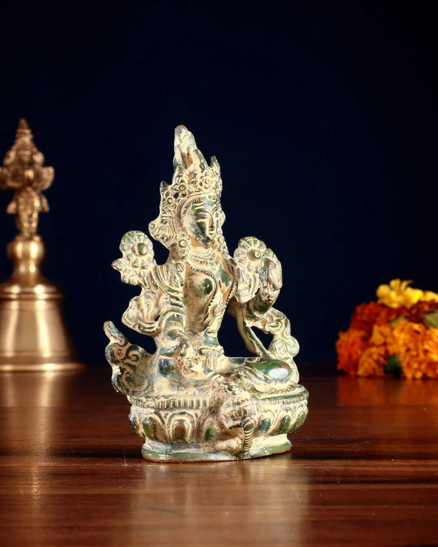 Brass Artistic Tara Weight 0.300 Kg & Height 3.5 Inch