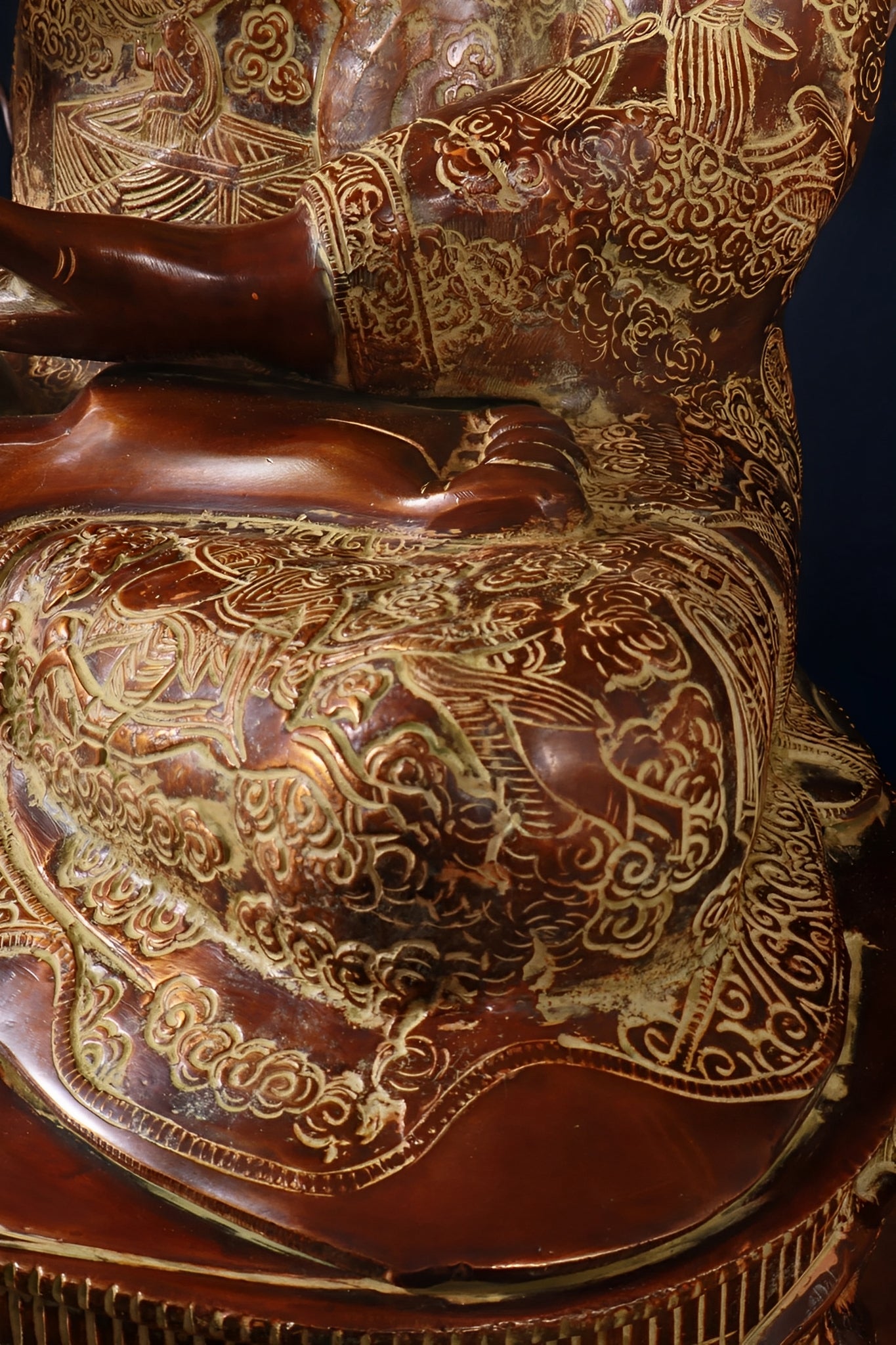 Brass Blessing Buddha Tree Statue Weight 67 kg & Height 43.5 Inch