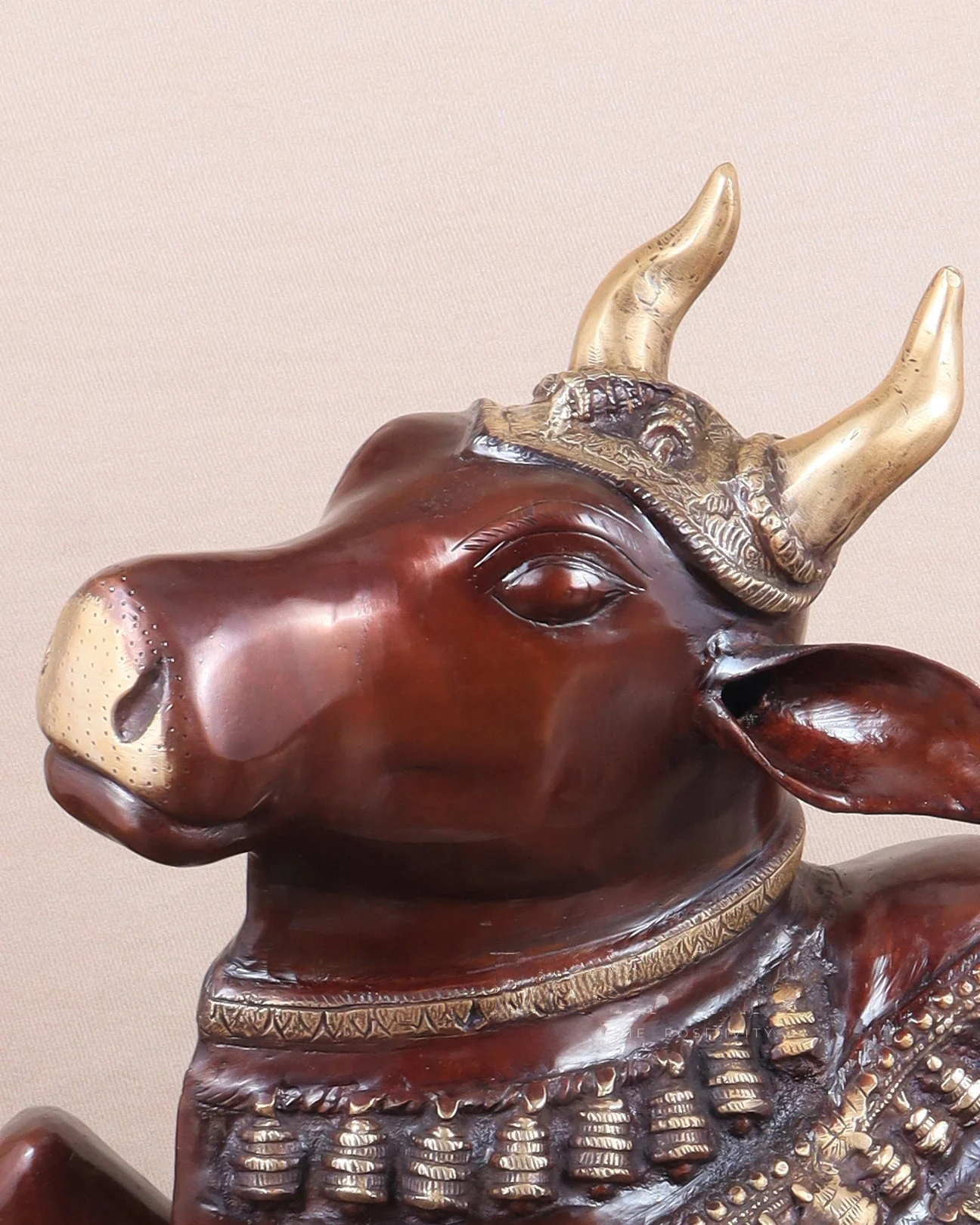 Brassaura™ Antique Brass Nandi Sculpture – Height 21.5" & Weight 30 Kgs | Vintage Patina Finish
