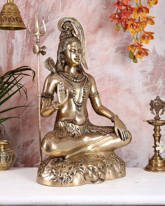 Brassaura® Brass Lord Shiva Statue | Height 23 Inches