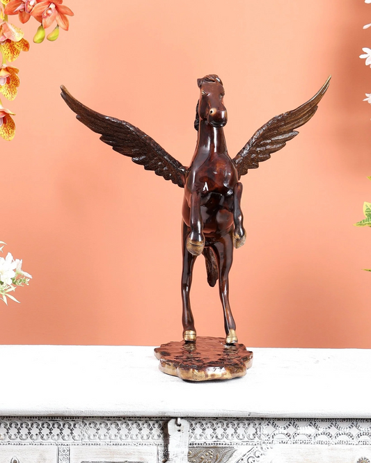 Brassaura® Brass Uchchaihshravas Celestial Horse Statue | Height 16.5 Inches