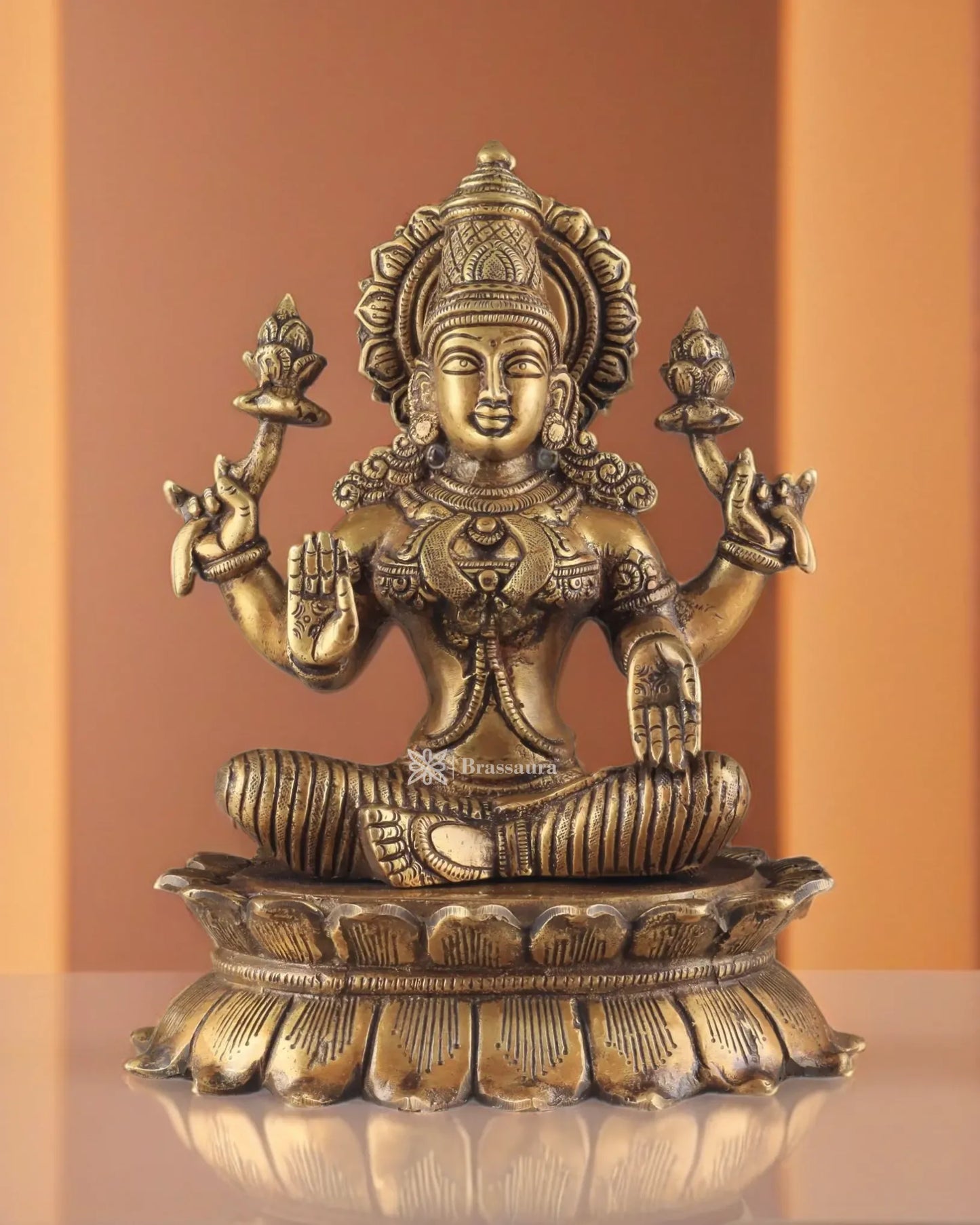 Brass Laxmi Idol for Home and Decor Height 12 Inches & Weight 7.5 Kgs