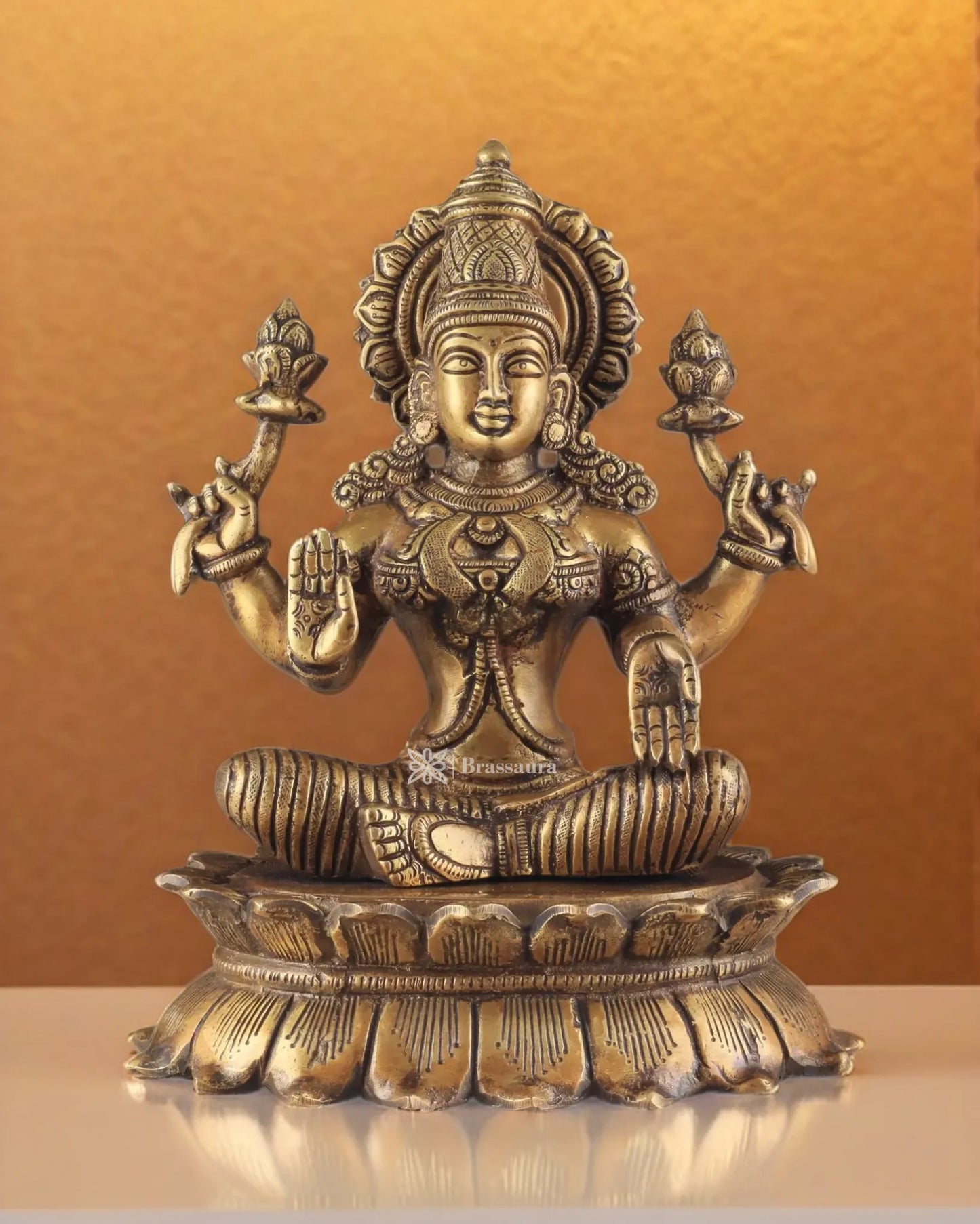 Brass Laxmi Idol for Home and Decor Height 12 Inches & Weight 7.5 Kgs