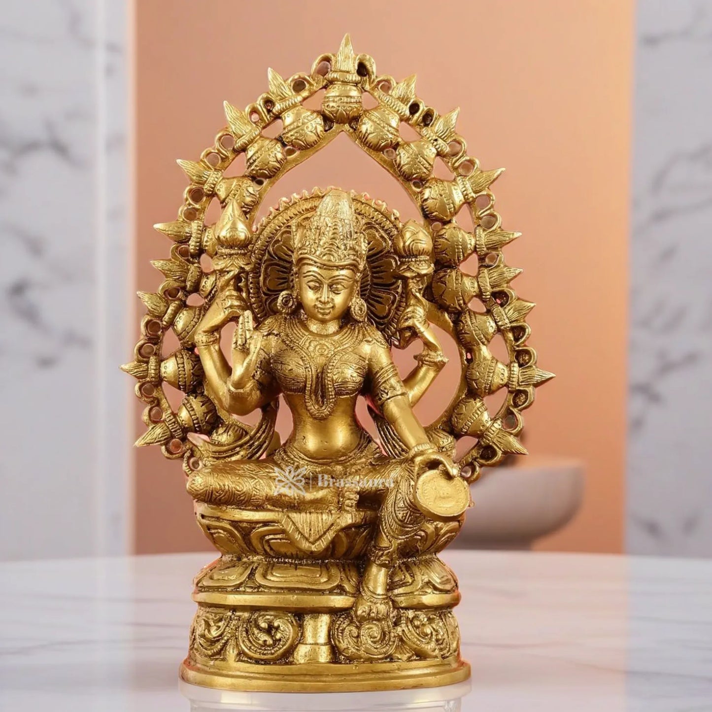Brass Laxmi Idol for Home and Decor Height 10.5 Inches & Weight 3 Kgs