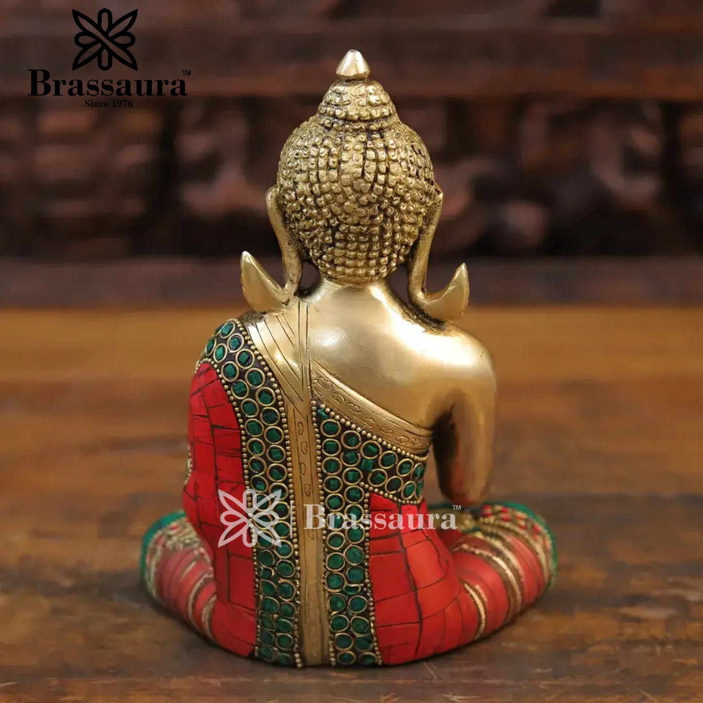 Brass Buddha For Home And Décor Weight 2.32 kg Height 8 Inch