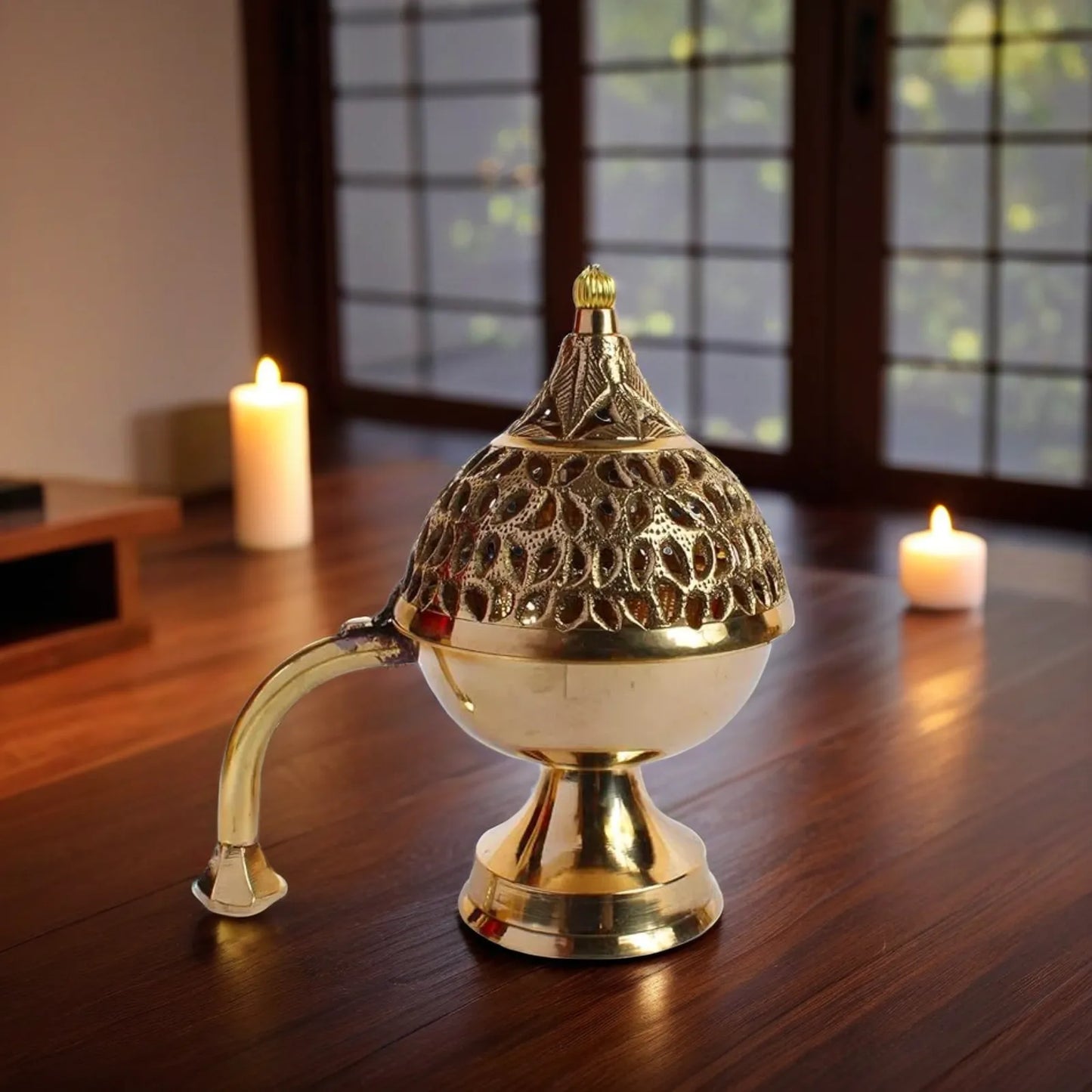 Brass Dhoop Burner Statue For Home Decor Weight .5 Kg And Height 18 Cm