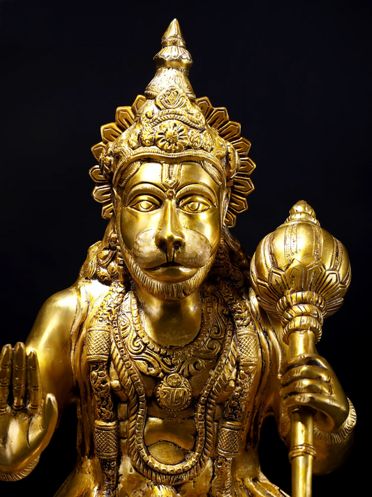 Brassaura® पंचमुखी हनुमान मूर्ति | पीतल की मूर्ति | ऊँचाई 20.5 इंच और वज़न 20.80 किलोग्राम