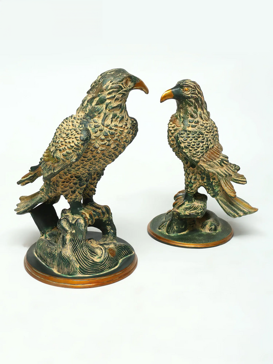 Brassaura® ब्रास ईगल पेयर प्रतिमा | ऊँचाई 15 इंच और वज़न 17.64 किलोग्राम