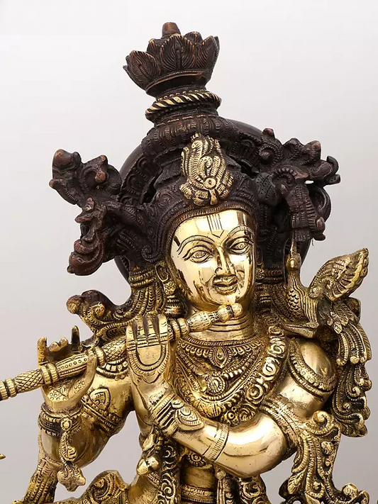 Brassaura® Brass Radha Krishna Statue | Height 27.5 Inches & Weight 37.42 kg