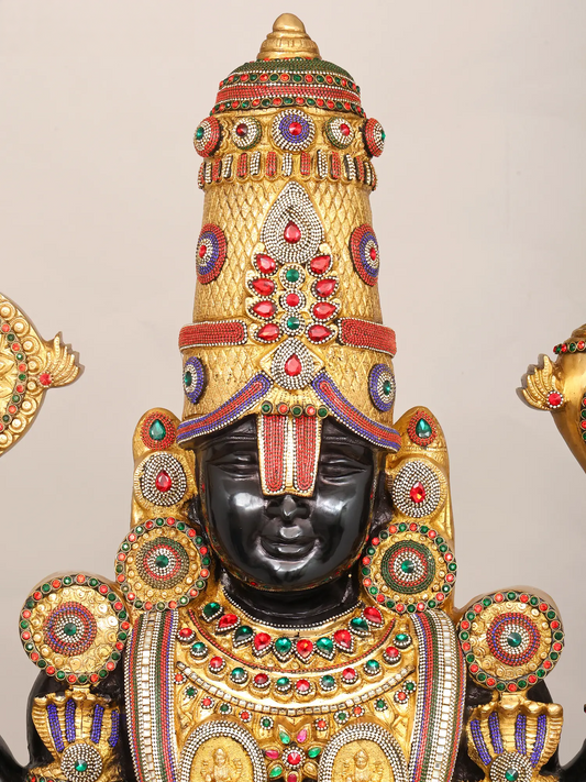 Brassaura® Estátua de Latão de Venkateswara | Altura 170 cm e Peso 106 kg