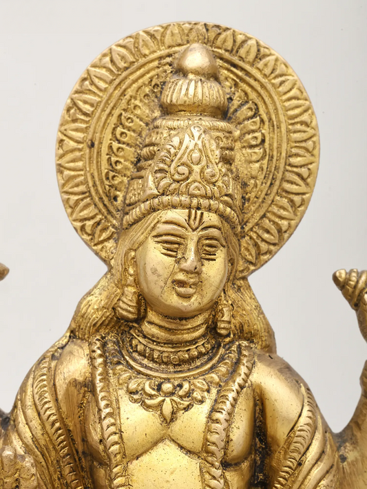 Brassaura® Estátua de Latão de Vishnu | 23 cm de altura e 2,01 kg de peso