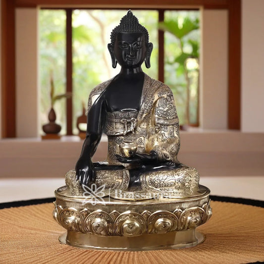 Brass Buddha For Home And Décor Weight 53.020 kg Height 33 Inch