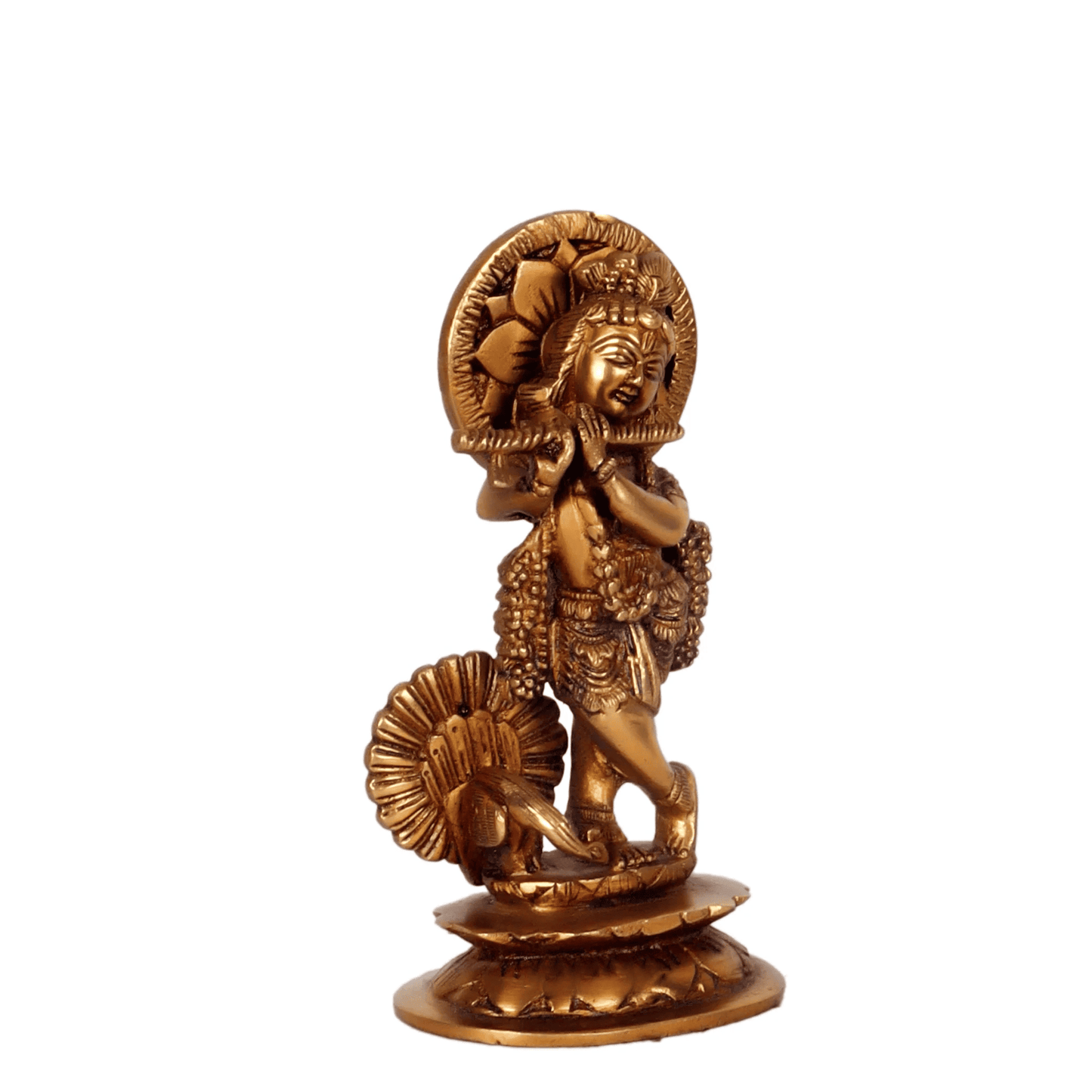 Brassaura™ Muralidhar Krishna Brass Idol | Pure Brass | Height 14.5 cm & Weight 0.83 Kg