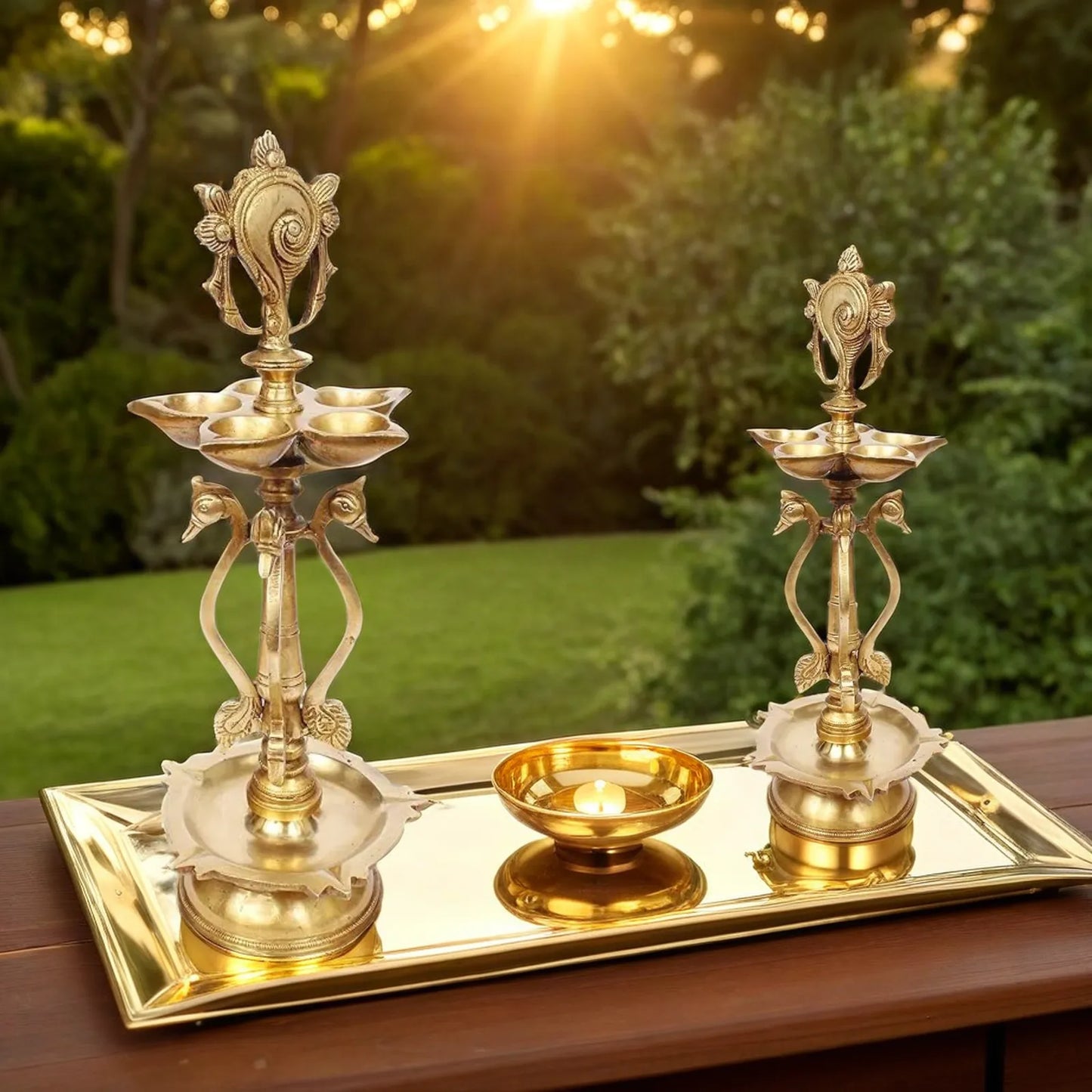 Brass Vishnu Shankh Deepam, Diya For home Decor Height 5.5 inches & Weight 3.1 kg