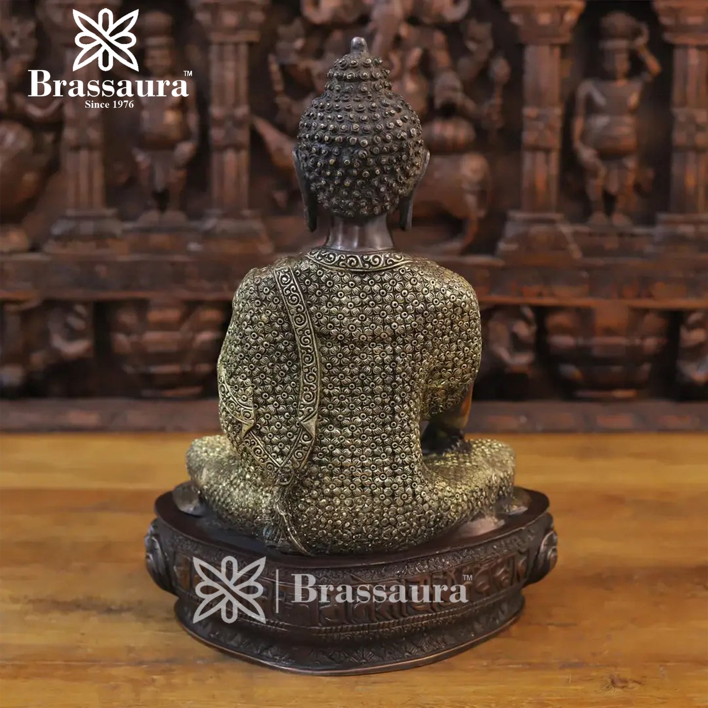 Brass Buddha For Home And Décor And Gift Items Weight 10.18 kg Height 16.5 Inch