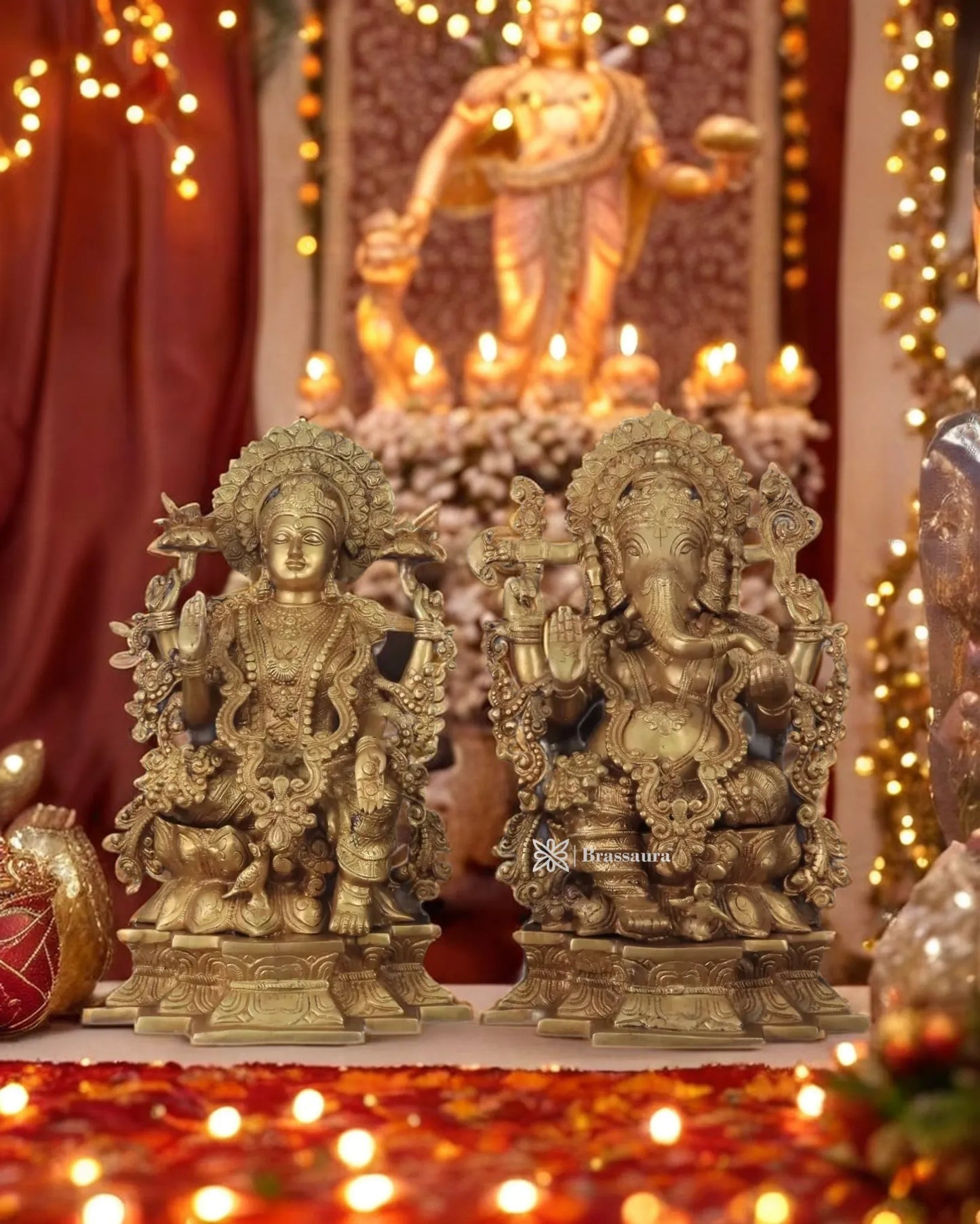 Brass Artistic Lakshmi Ganesh Height 18 Inches & Weight 40 Kgs