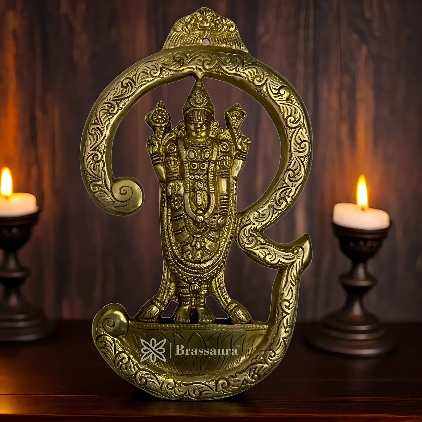 Brass Golden Bala Ji Wall Hanging Statue Weight 1.88 kg & Height 12.5 Inch