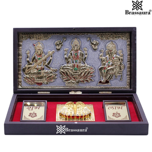 Brass Classic Lakshmi Ganesh Saraswati Weight 0.4 Kg & Height 1.5 Inch
