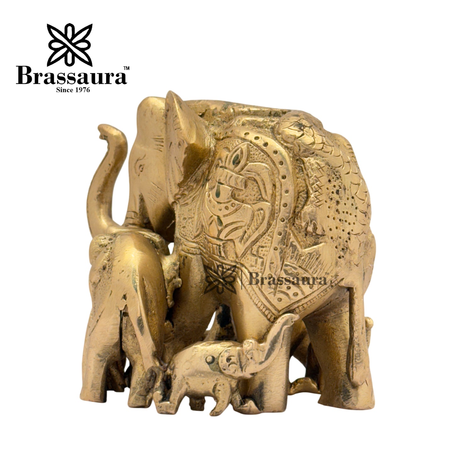 Brass Elephant Idol for Home and Decor Weight 1.4 Kg Height 10 cm