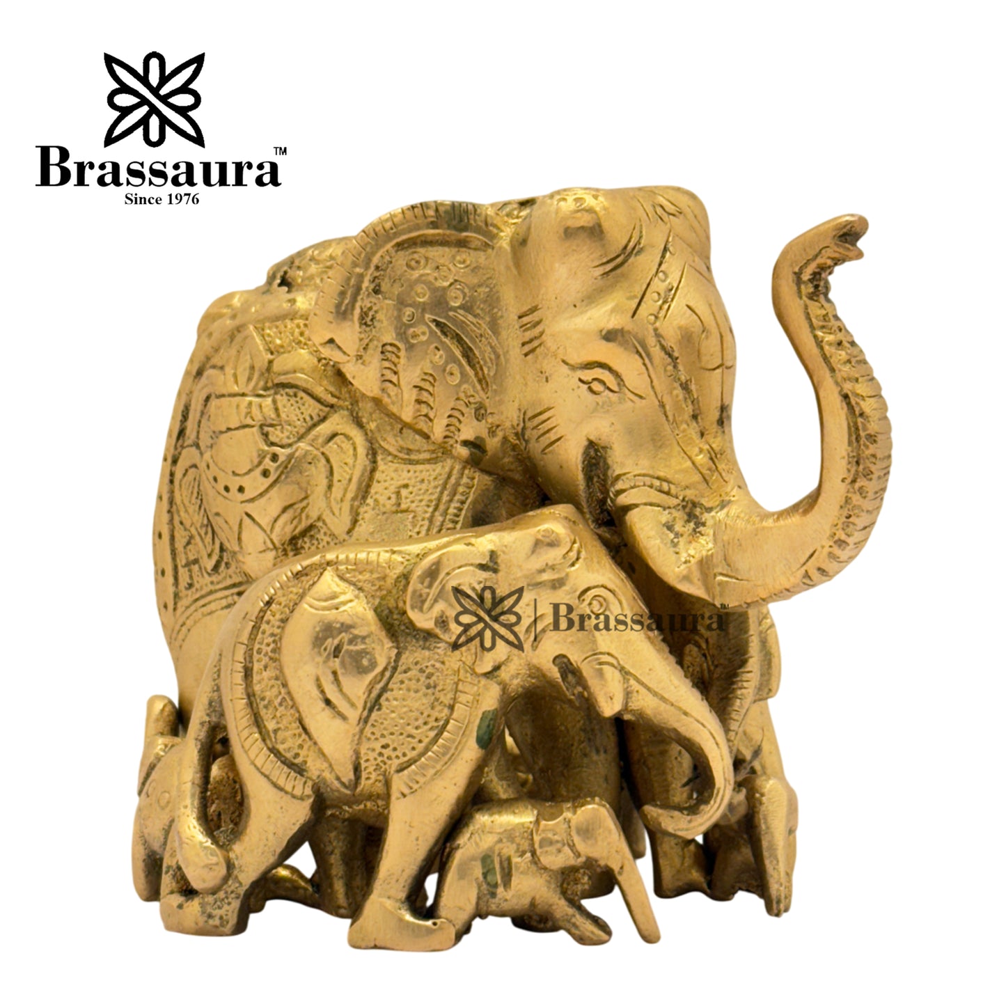 Brass Elephant Idol for Home and Decor Weight 1.4 Kg Height 10 cm