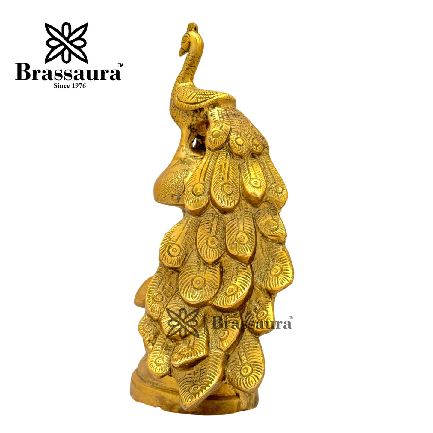 Brass Peacock Idol for Home and Decor Weight 1.5 Kg Height 22 cm
