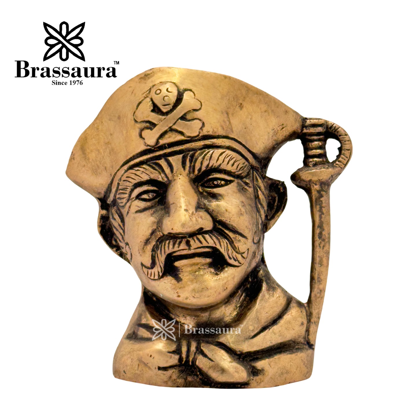 Brass Pirates Pen Holder Idol for Home and Decor Weight .6 Kg Height 10 cm