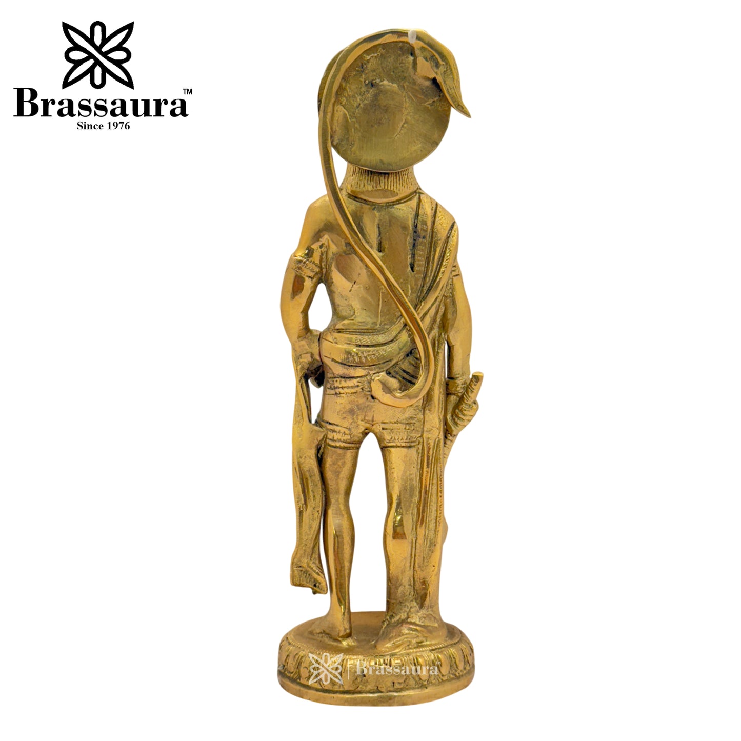 Brassaura™ Exquisite Brass Hanuman Statue – Height 10.4 Inches & Weight 2.4 Kgs | Temple Décor