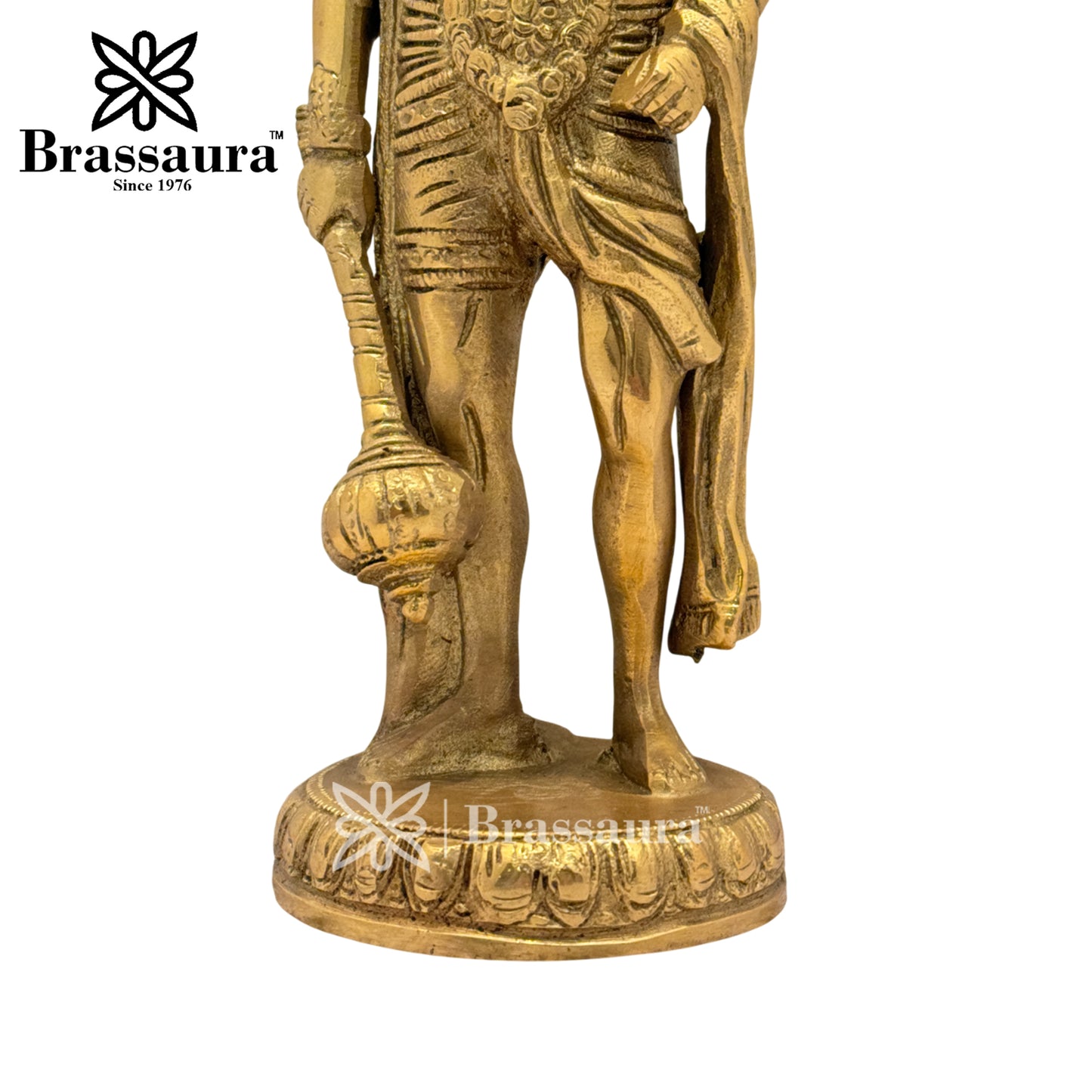 Brassaura™ Exquisite Brass Hanuman Statue – Height 10.4 Inches & Weight 2.4 Kgs | Temple Décor