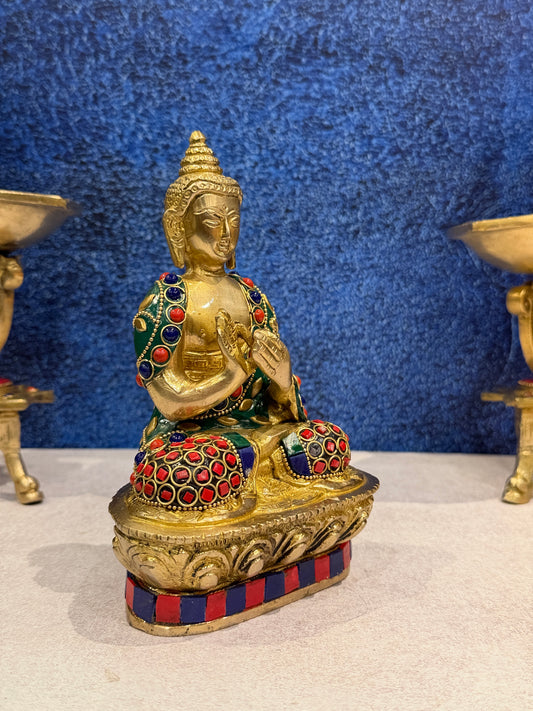 Brassaura® Brass Buddha Statue | Height 7 Inches