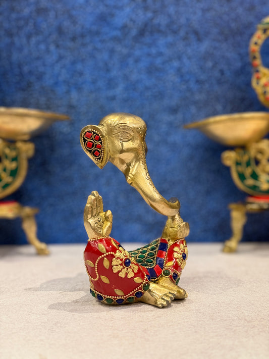 Brassaura® Brass Modern Ganesha Statue | Height 6 Inches