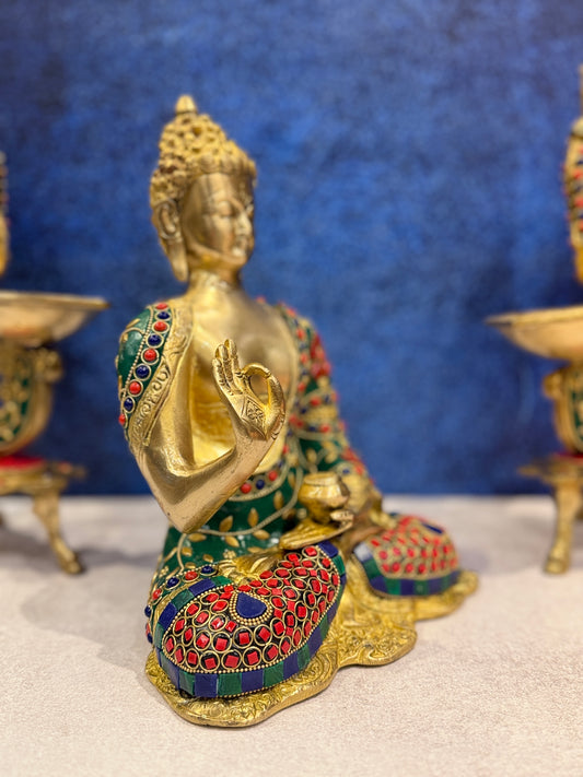 Brassaura® Brass Buddha Statue | Height 10 Inches