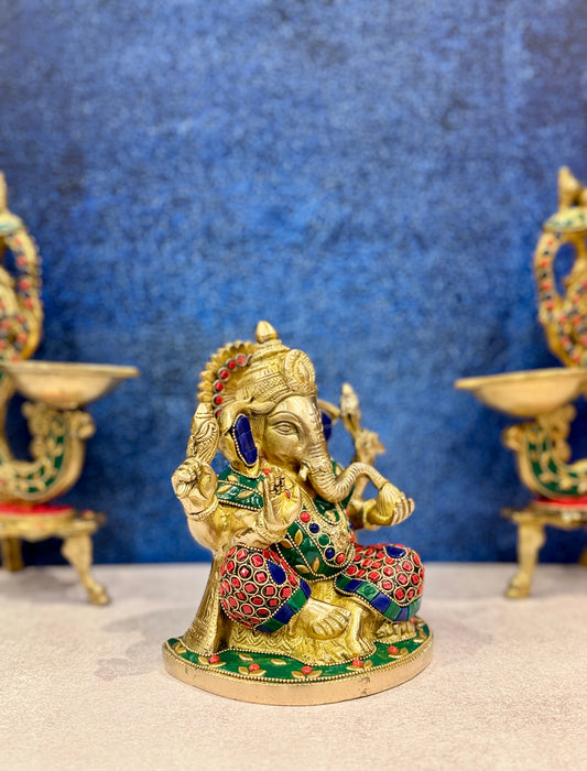 Brassaura® Brass Ganesha Statue | Height 6 Inches