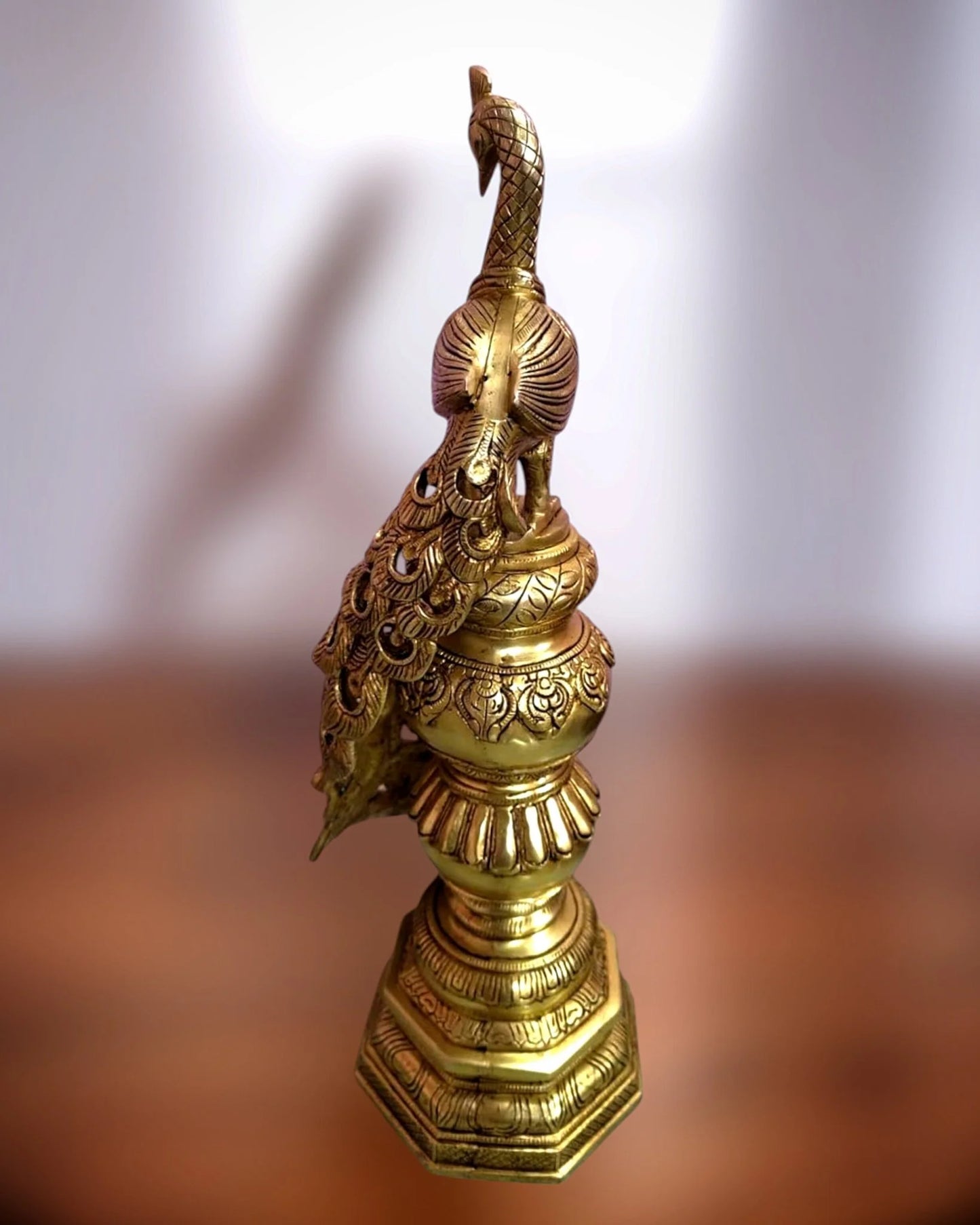 Brassaura™ Large Brass Peacock Showpiece – Height 20" | Weight 8.5 Kgs