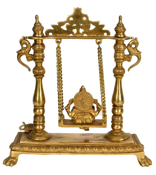 Brassaura™ Lord Ganesha Jhula Statue | Height 12.99 Inches & Weight 3.30 kgs