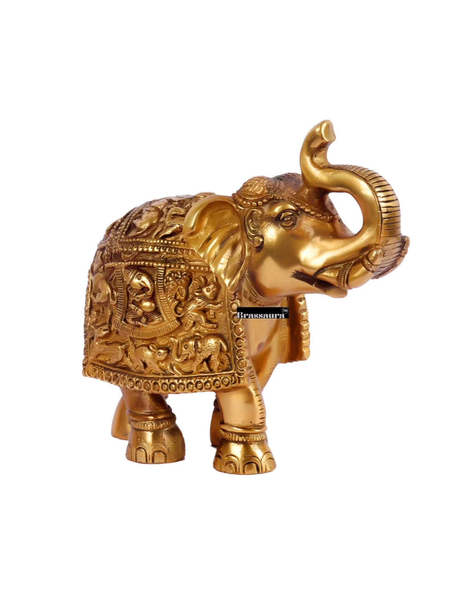Brassaura™ Brass Elephant Statue – Height 7.5 Inches & Weight 3.5 Kgs