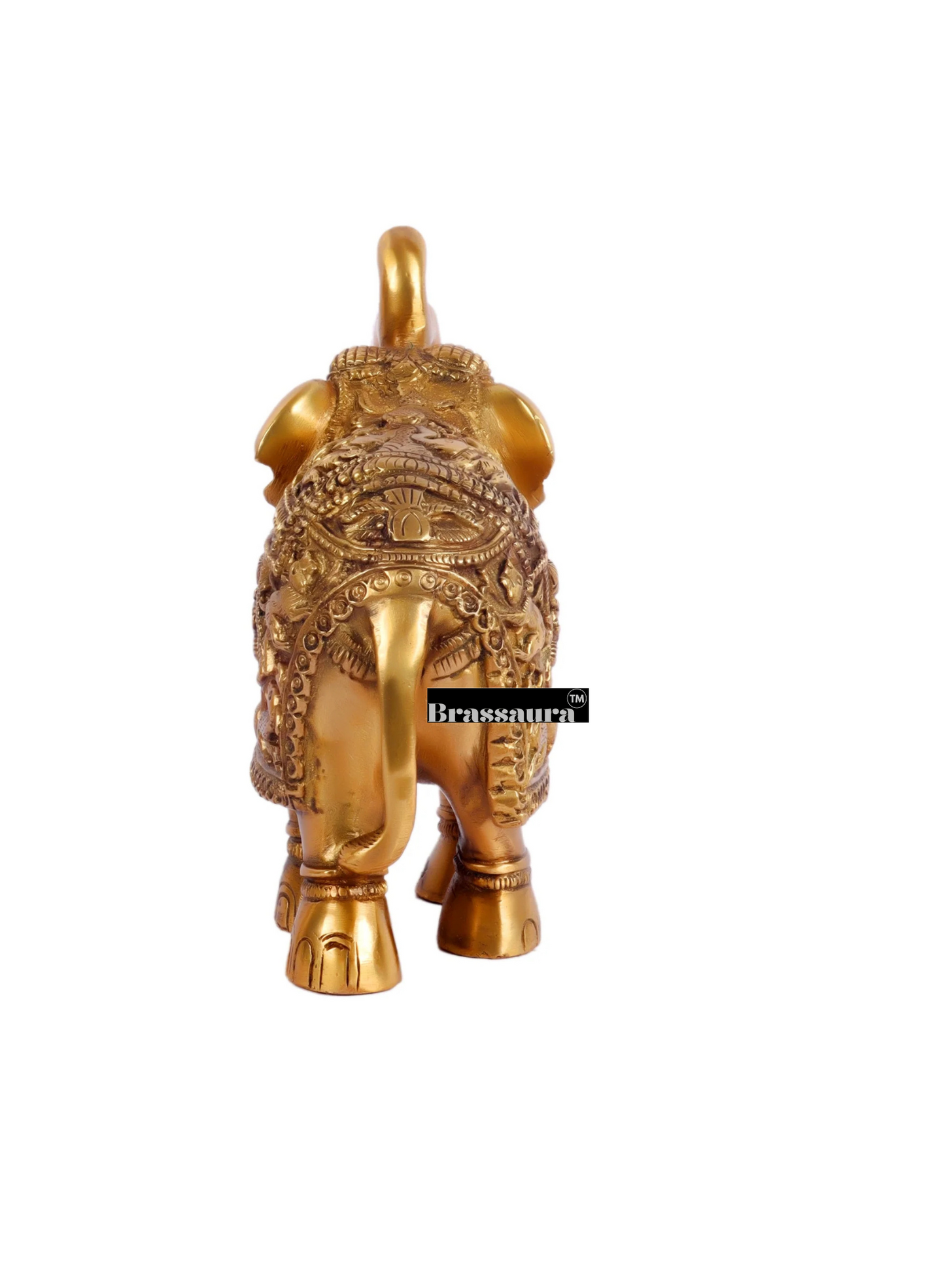 Brassaura™ Brass Elephant Statue – Height 7.5 Inches & Weight 3.5 Kgs