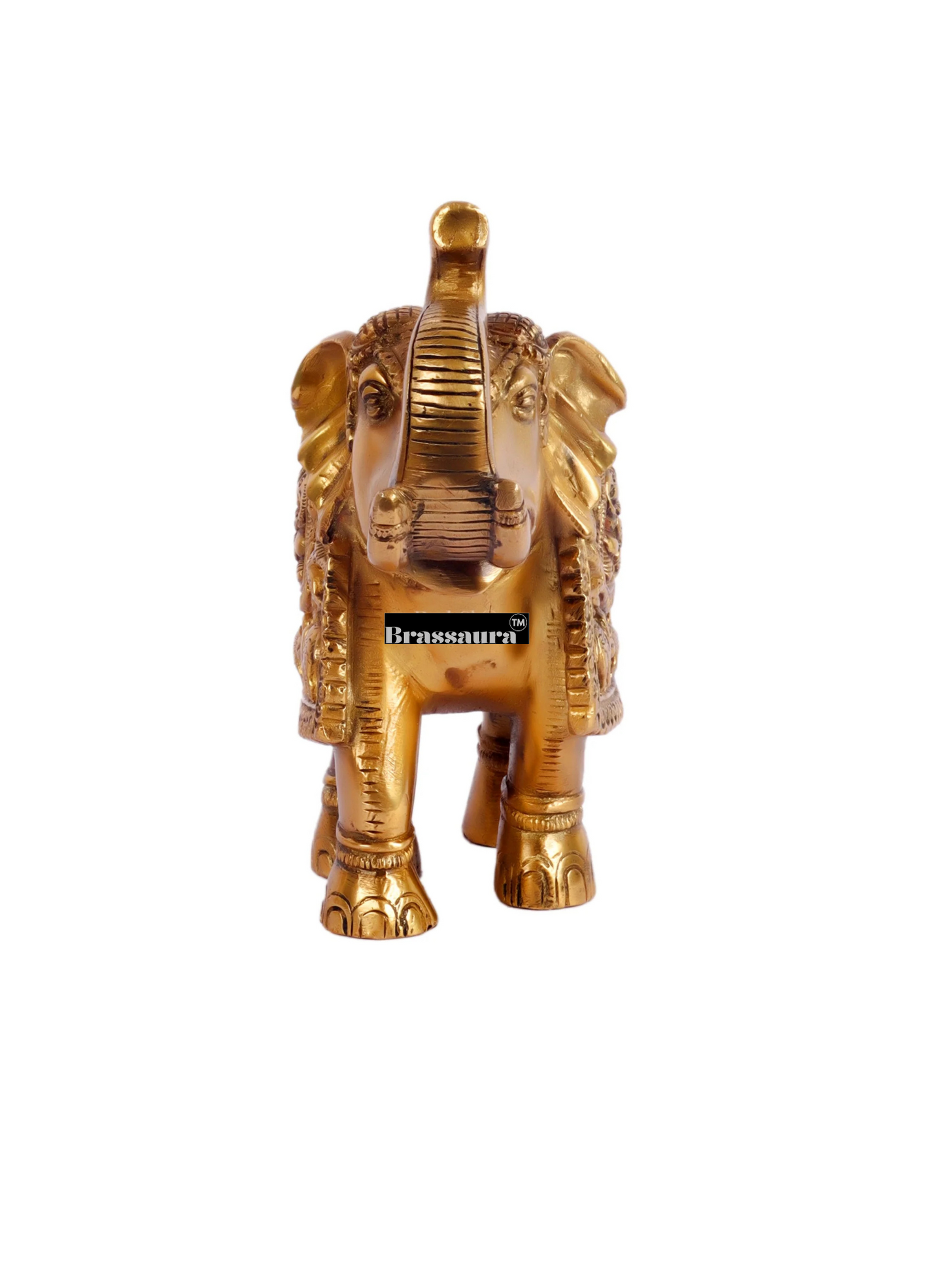 Brassaura™ Brass Elephant Statue – Height 7.5 Inches & Weight 3.5 Kgs