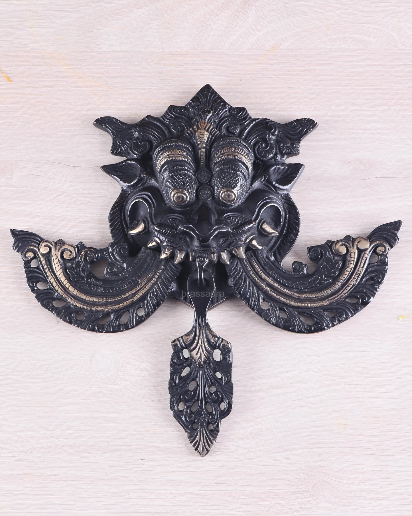 Brassaura™ Brass Kirtimukha Yali Wall Hanging – Height 11 Inches & Weight 1.6 Kgs